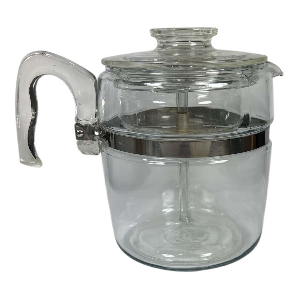 Vintage 7759 B Pyrex 9 Cup Glass Percolator Coffee Pot Flame Ware Complete Set - Picture 5 of 7